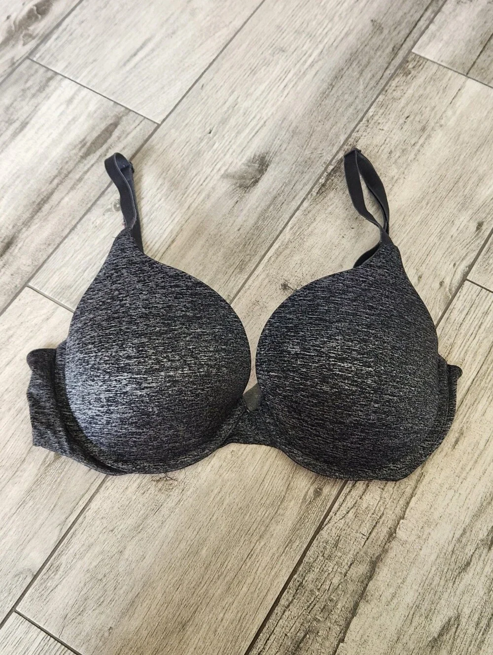 Victoria’s Secret Perfect Coverage Padded Bra 34D Heather Gray Black